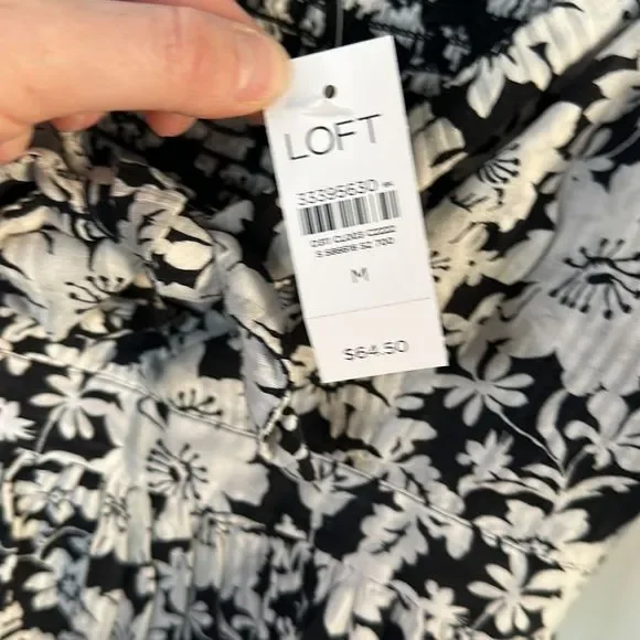 Loft Black/White Floral Blouse - Picture 3 of 6